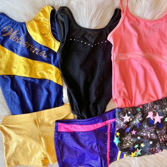 Gymnastics bundle-professional competitive leotards and shorts - Picture 1 of 16